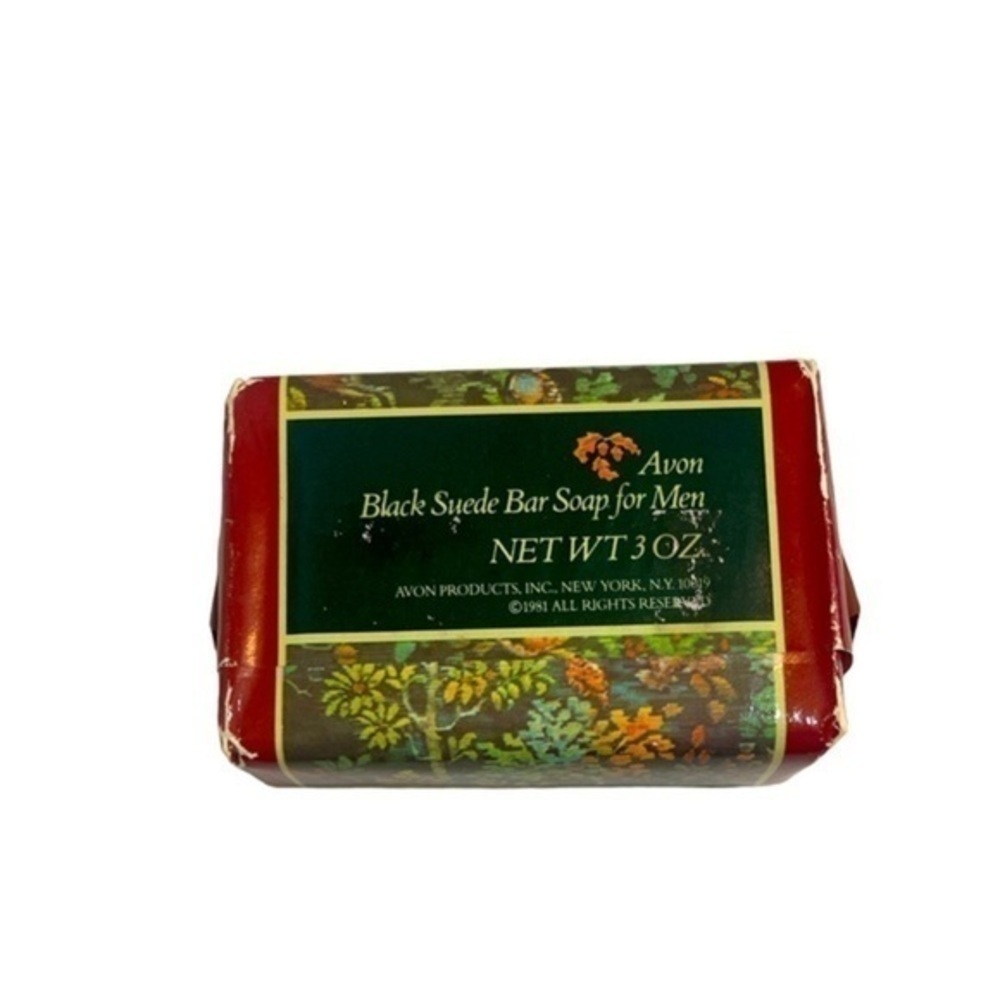 Avon black suede Bar soap for Men NEW 1981 hand soap bath body Sz 3oz